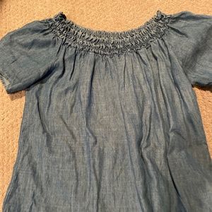 off the shoulder denim top